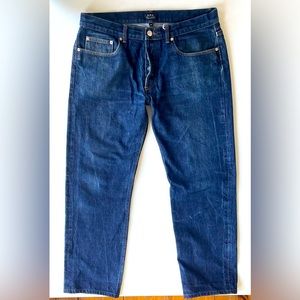 A.P.C. APC Men’s Button Fly Straight Leg Jeans Blue 34